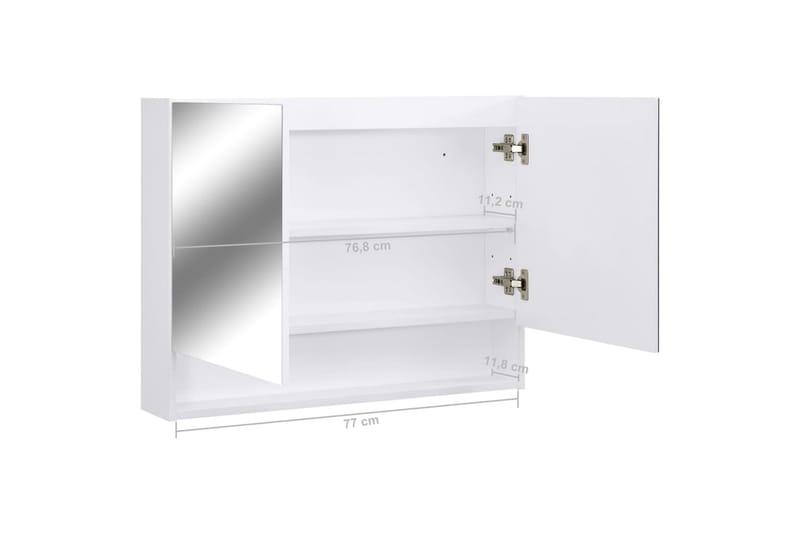 LED-Spegelskåp f�ör badrum vit 80x15x60 cm MDF - Vit - Spegelskåp badrum