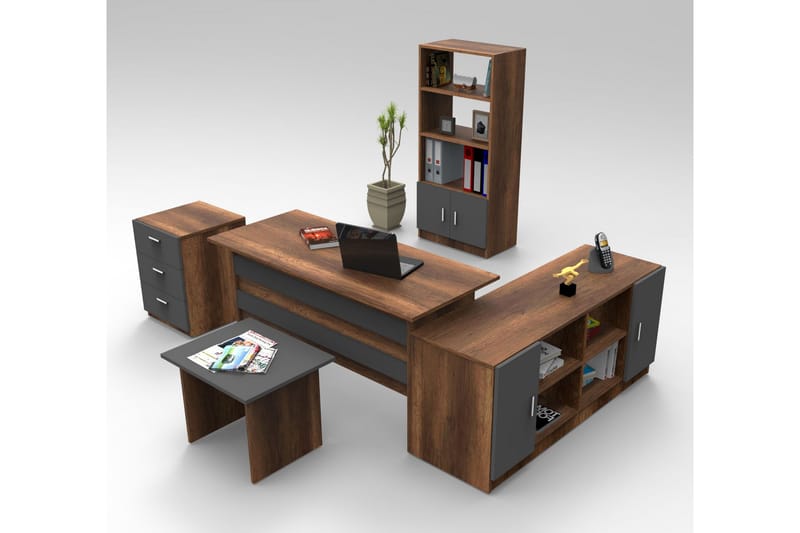 Benich Möbelset Kontor - Teak/Antracit - Möbelset för kontor
