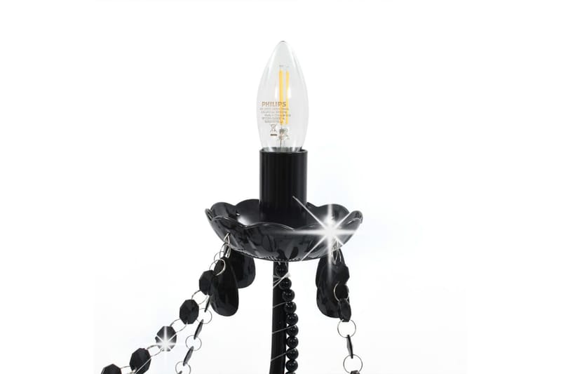 Takkrona med pärlor svart 8xE14-glödlampor - Svart - Kristallkrona & takkrona - Vardagsrumslampa - Sovrumslampa