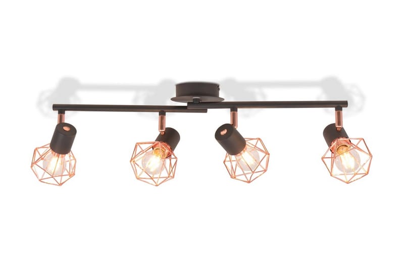 Taklampa med 4 spotlights E14 svart och koppar - Svart - Taklampa kök - Fönsterlampa hängande - Fönsterlampa - Pendellampor & hänglampor - Sovrumslampa - Vardagsrumslampa