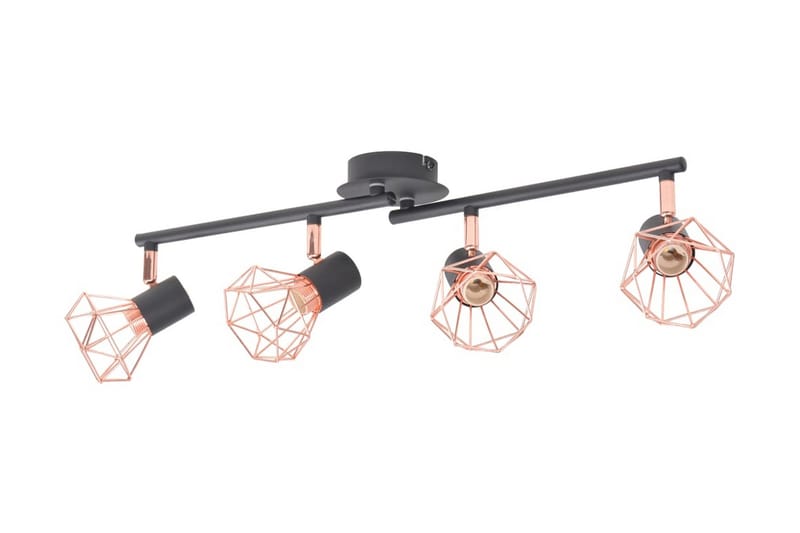 Taklampa med 4 spotlights E14 svart och koppar - Svart - Taklampa kök - Fönsterlampa hängande - Fönsterlampa - Pendellampor & hänglampor - Sovrumslampa - Vardagsrumslampa