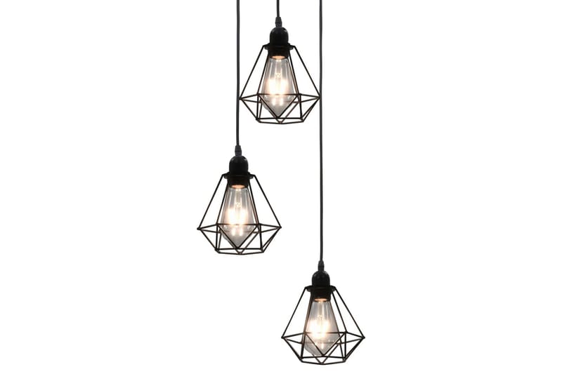 Taklampa med diamantdesign svart 3xE27-lampa - Svart - Taklampa kök - Fönsterlampa hängande - Fönsterlampa - Pendellampor & hänglampor - Sovrumslampa - Vardagsrumslampa