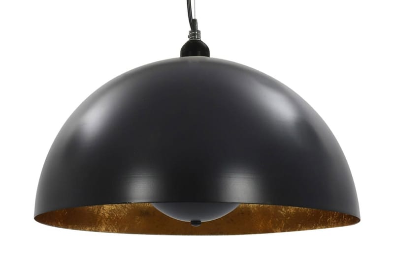 Taklampor 2 st svart och guld halvrund 40 cm E27 - Svart - Taklampa kök - Fönsterlampa hängande - Fönsterlampa - Pendellampor & hänglampor - Sovrumslampa - Vardagsrumslampa