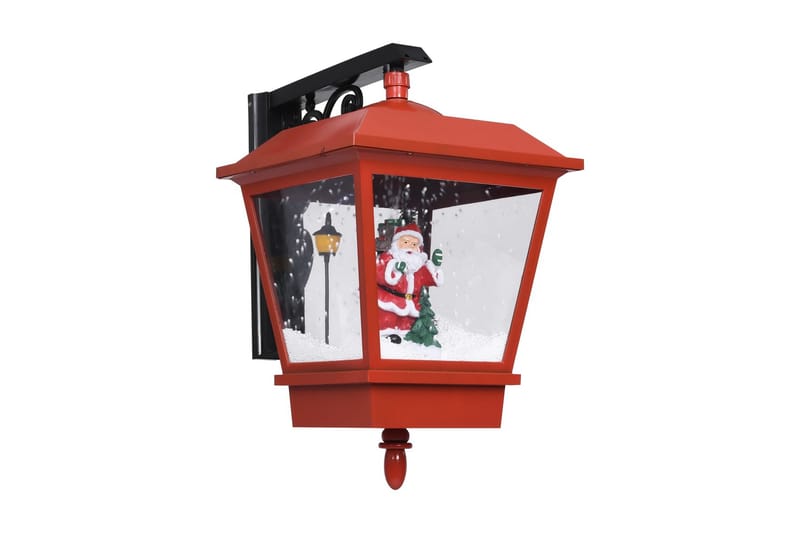 Vägglykta med lampa och jultomte röd 40x27x45 cm - Röd - Julbelysning utomhus