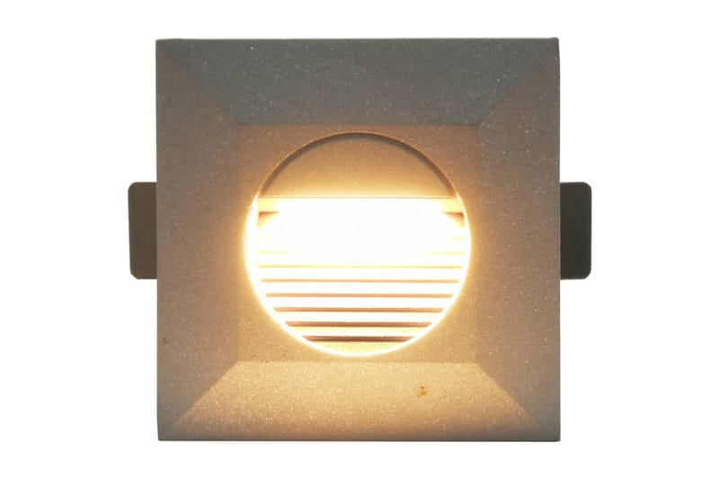 Utomhusvägglampa LED 6 st 5 W silver fyrkantig - Vit - Utomhusbelysning - LED-belysning utomhus - Fasadbelysning & vägglykta - Entrébelysning