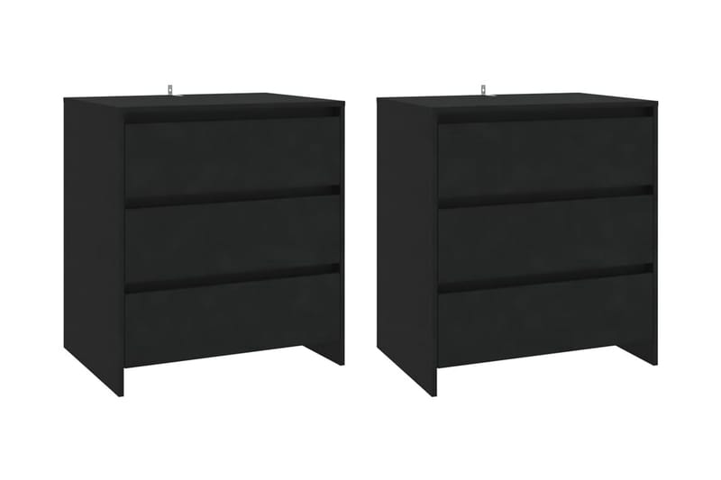 Skänk 3 delar svart konstruerat trä - Svart - Sideboard & skänk
