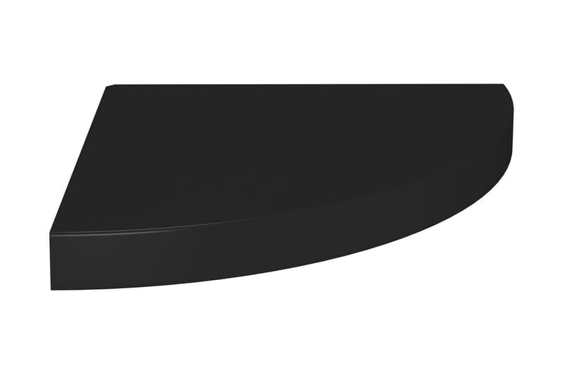 Svävande hörnhyllor 2 st svart 35x35x3,8 cm MDF - Svart - Kökshylla - Hörnhylla