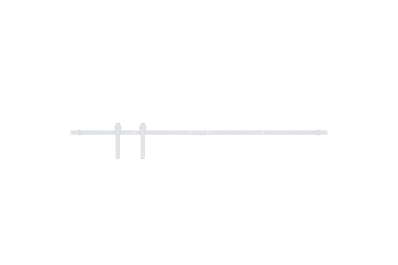 Mini skjutdörrsbeslag kolstål vit 152 cm - Vit - Skjutdörrar garderob