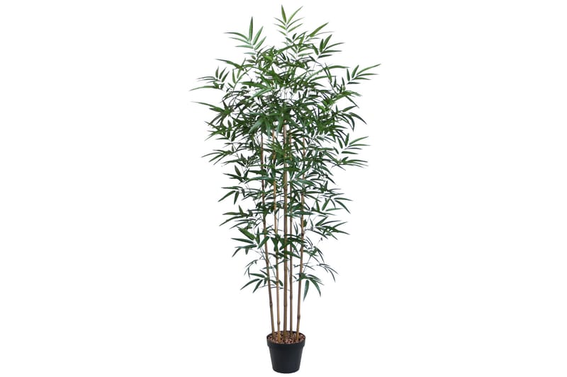 Grön växt BAMBOO H150cm 5 grenar svart kruka - Balkongblommor - Konstgjorda växter & plastväxter