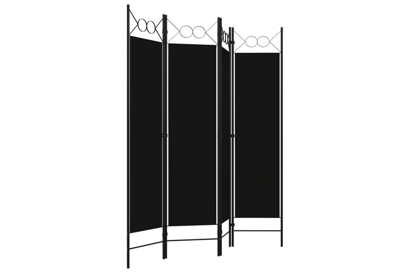 Rumsavdelare 4 paneler svart 160x180 cm - Svart - Skärmvägg - Rumsavdelare