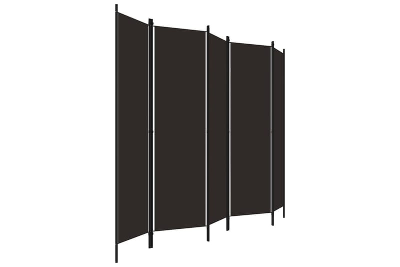 Rumsavdelare 5 paneler brun 250x180 cm - Brun - Skärmvägg - Rumsavdelare