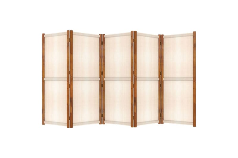 Rumsavdelare 5 paneler gräddvit 350x180 cm - Kräm - Skärmvägg - Rumsavdelare