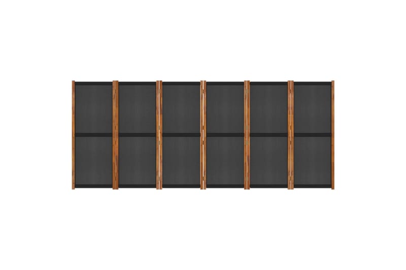 Rumsavdelare 6 paneler svart 420x180 cm - Svart - Skärmvägg - Rumsavdelare