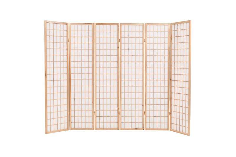 Rumsavdelare med 6 paneler japansk stil 240x170 cm naturlig - Natur/Brun - Skärmvägg - Rumsavdelare