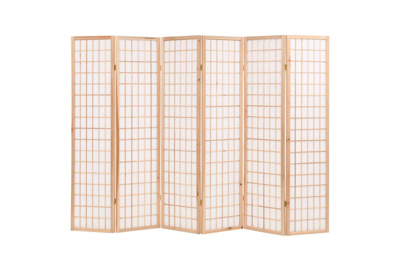 Rumsavdelare med 6 paneler japansk stil 240x170 cm naturlig - Natur/Brun - Skärmvägg - Rumsavdelare