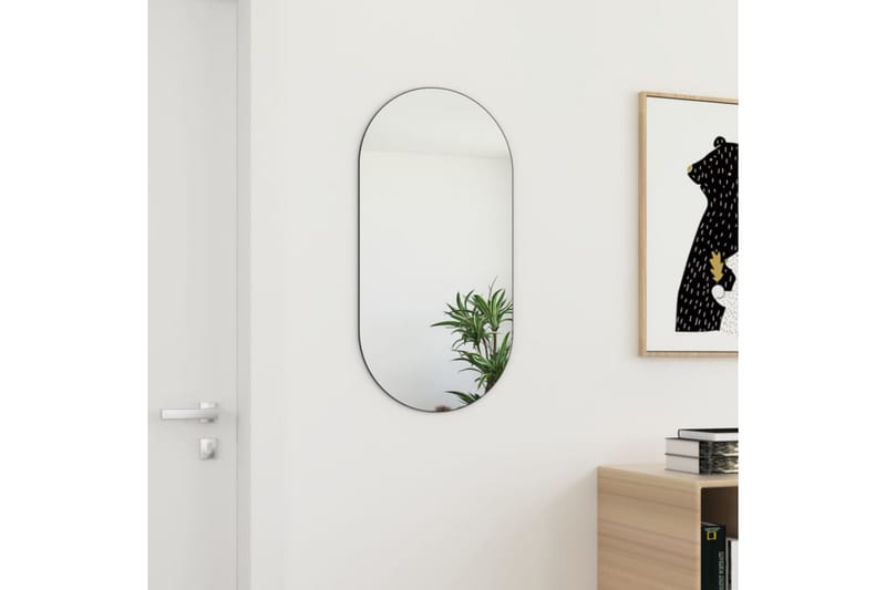 Spegel 80x40 cm glas - Vit - Väggspegel - Hallspegel
