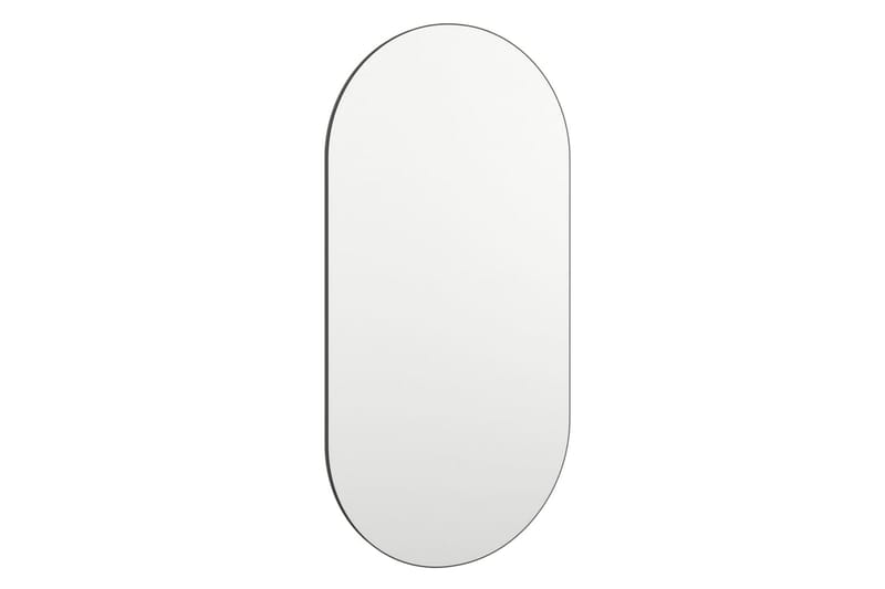 Spegel med LED-lampor 40x20 cm glas oval - Silver - Väggspegel - Hallspegel