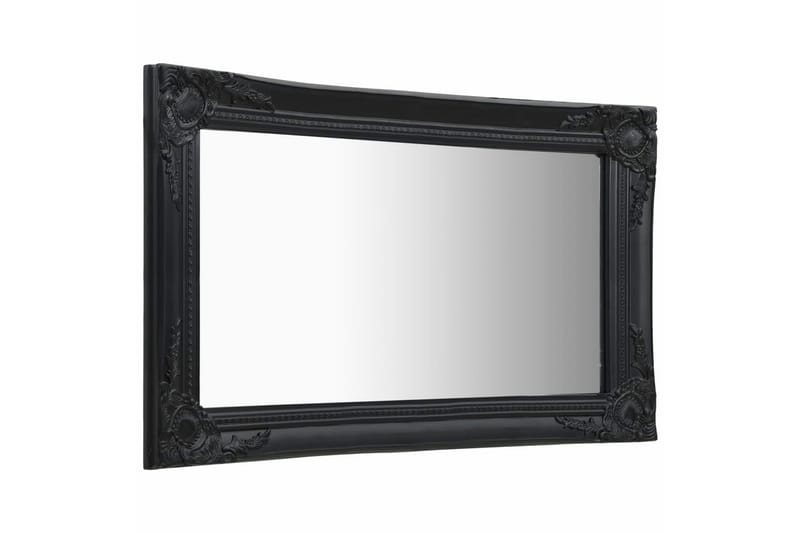 Väggspegel barockstil 60x40 cm svart - Svart - Väggspegel - Hallspegel