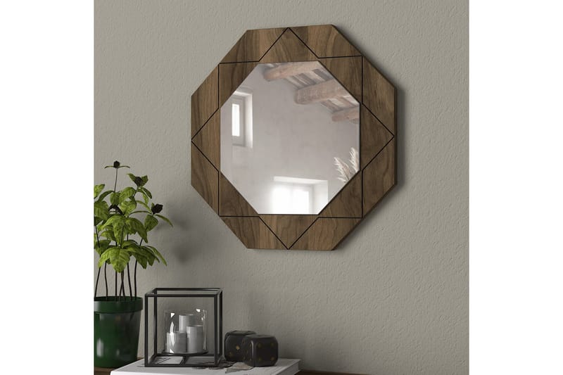 Mohed Spegel 45 cm - Brun - Väggspegel - Hallspegel
