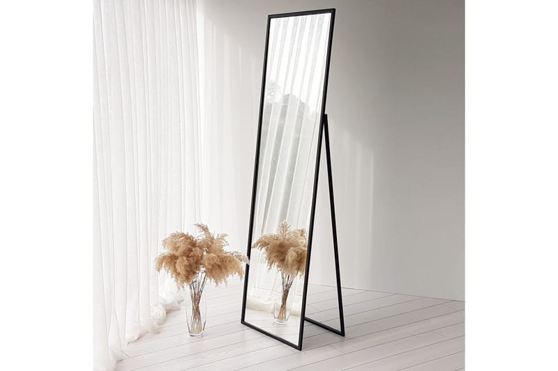 Spegel 60x50 cm - Svart - Väggspegel - Helkroppsspegel - Hallspegel
