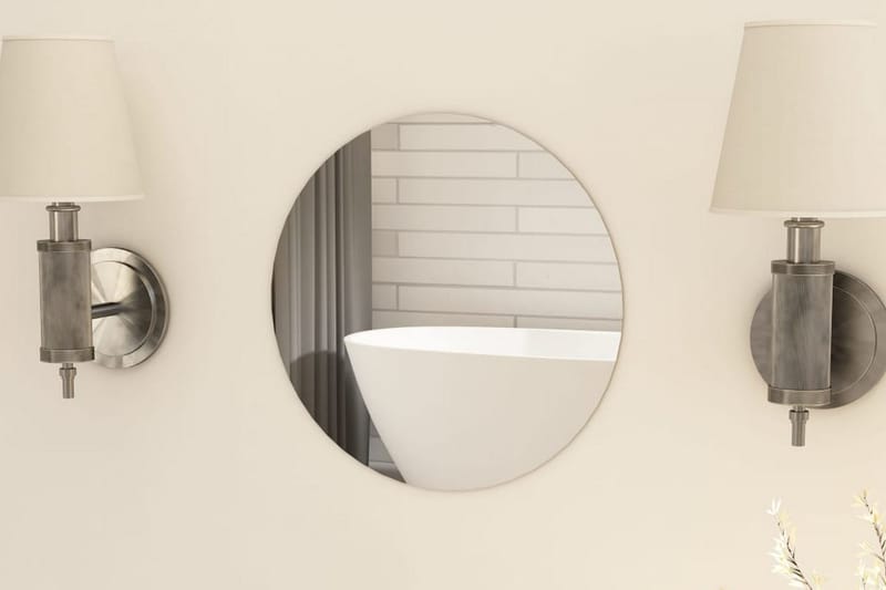 Spegel utan ram rund 30 cm glas - Silver - Väggspegel - Hallspegel