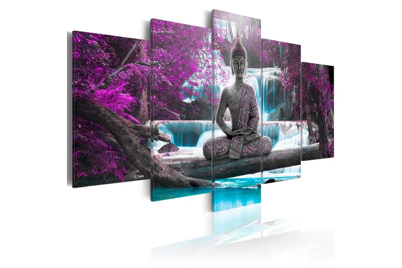 Tavla Waterfall And Buddha 200x100 - Artgeist sp. z o. o. - Canvastavlor