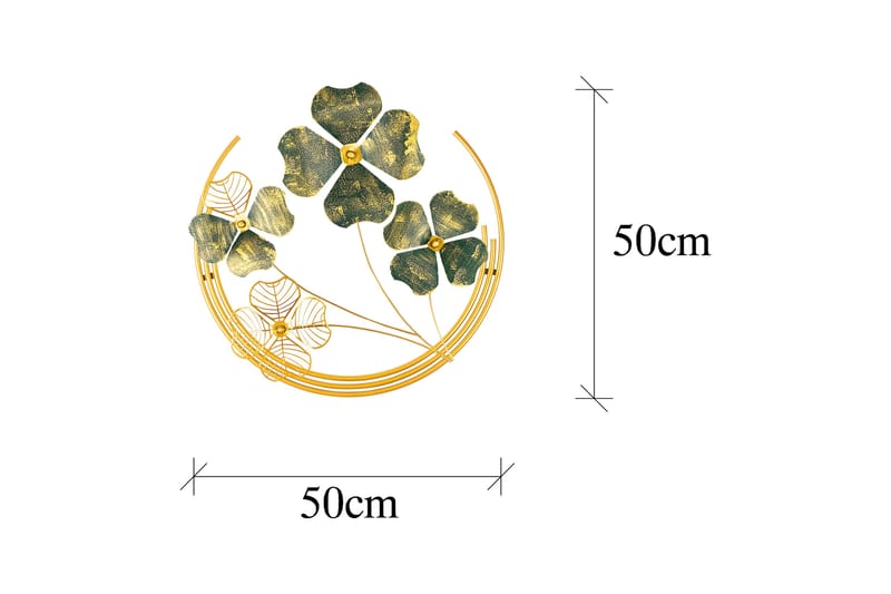 Shihezi Väggdekor - Grön/Guld - Plåtskyltar