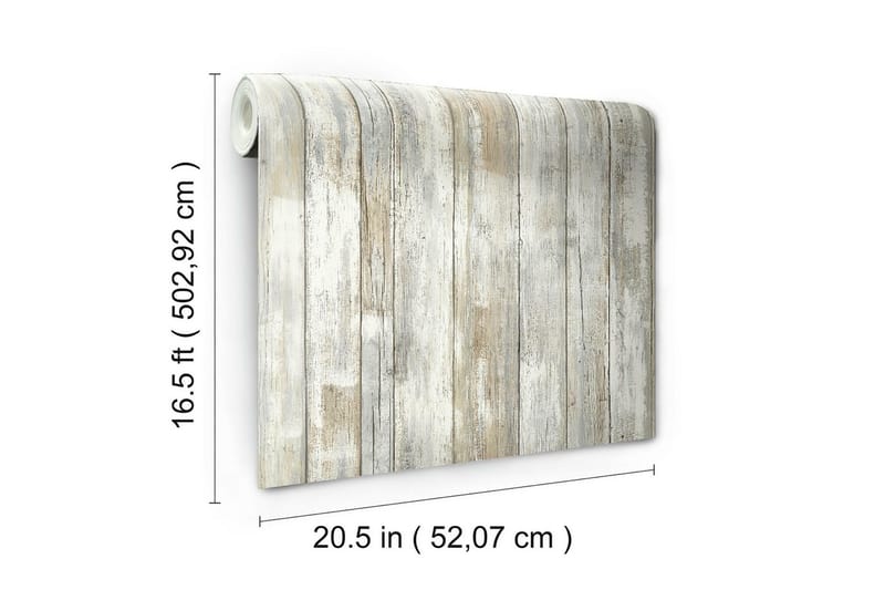 Distressed Wood Tan Limma&Ta Bort Klistermärke Tapet - Wall stickers