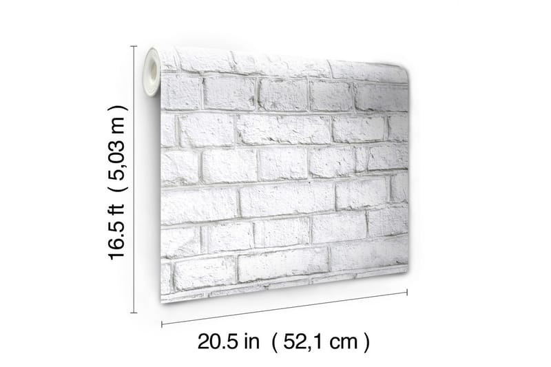 White Brick Limma&Ta Bort Klistermärke Tapet - Wall stickers