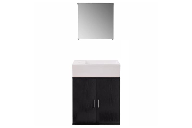 Badrumsmöbler 3 delar inklusive handfat svart - Svart - Kompletta möbelpaket badrum