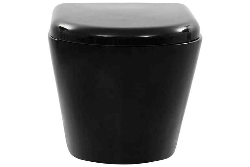Vägghängd toalett med dold cistern keramik svart - Svart - Vägghängd toalett