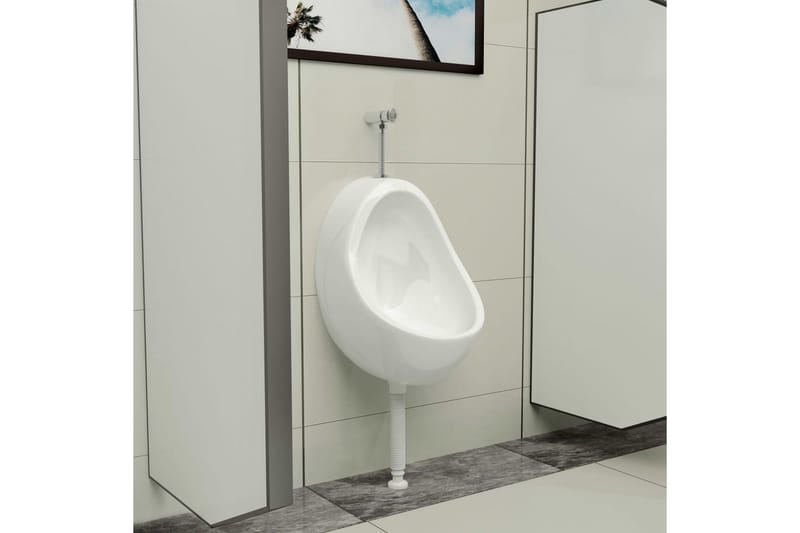 Vägghängd urinoar med spolventil keramisk vit - Vit - Vägghängd toalett