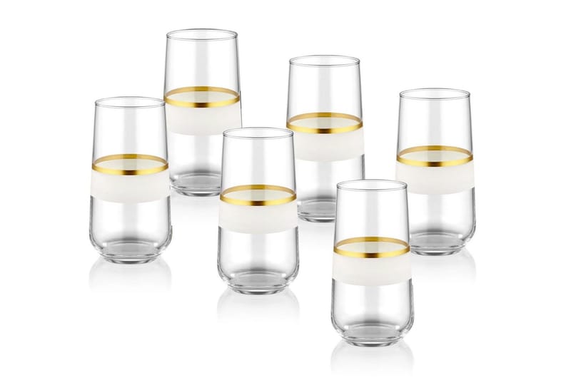Vattenglas - Vit/Guld - Vattenglas - Dricksglas