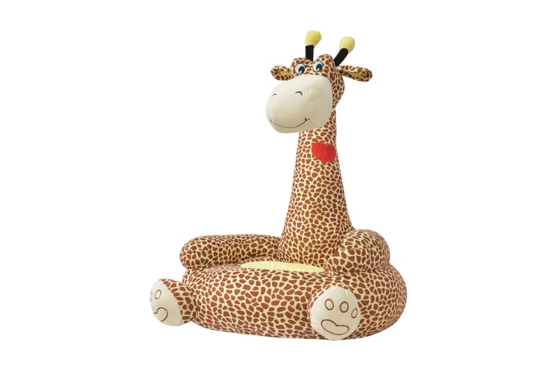 Barnstol i plysch giraff brun - Brun - Barnfåtölj