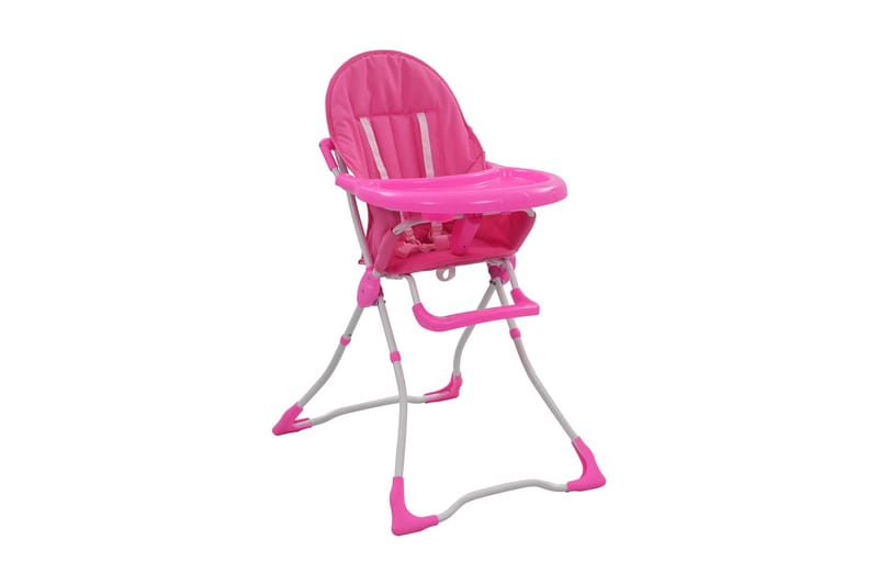 Barnstol rosa och vit - Rosa - Matstol barn - Hopfällbar barnstol