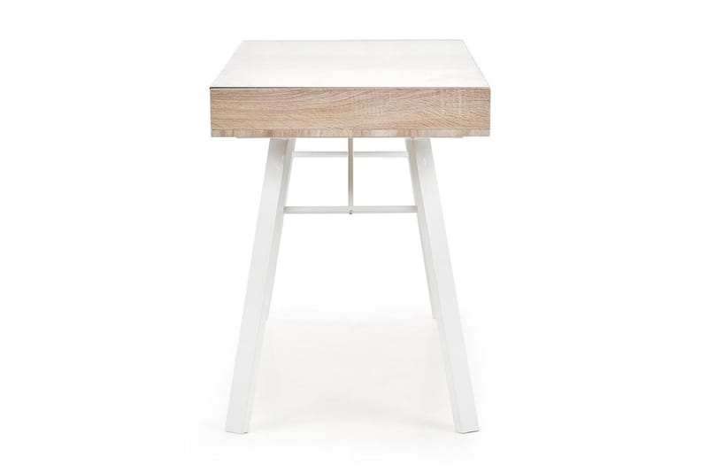 Dougal Skrivbord 120 cm med Förvaring 2 Lådor - Ekfärg/Vit - Skrivbord