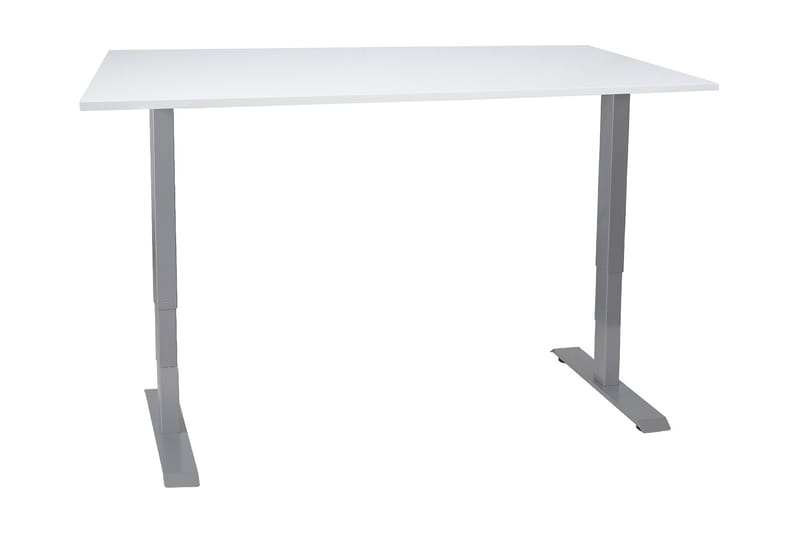 Ergosum 2 Skrivbord 140 cm Höj-och Sänkbar - Gråvit - Höj och sänkbart skrivbord - Skrivbord