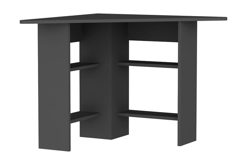 Oderzo Hörnskrivbord 80 cm med Förvaring Hyllor - Antracit - Hörnskrivbord