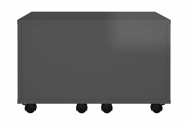 Soffbord grå högglans 60x60x38 cm spånskiva - Grå - Soffbord - Soffbord med hjul