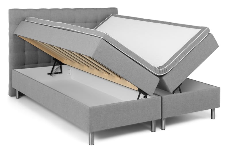 Montana Sängpaket 180x200 - Ljusgrå - Komplett sängpaket - Sängar med förvaring - Dubbelsäng