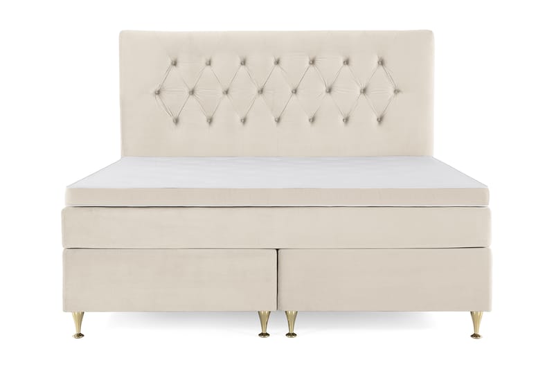 Royal Velvet Komplett Sängpaket 160x200  Beige med låga g - Beige med låga guldben - Komplett sängpaket - Kontinentalsäng