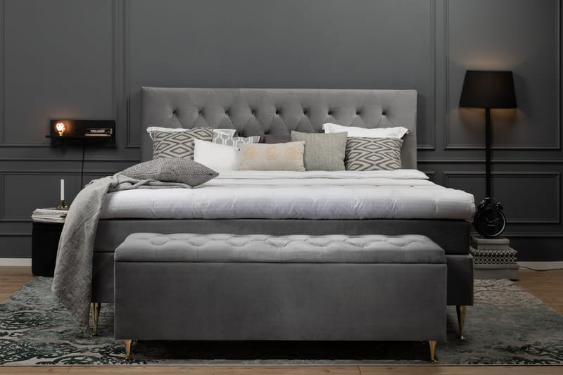 Royal Velvet Komplett Sängpaket 160x200 - Ljusgrå - Komplett sängpaket - Kontinentalsäng - Dubbelsäng