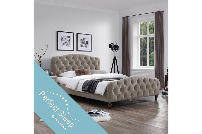 Säng SANDRA med madrass HARMONY DELUX 160x200cm - Komplett sängpaket - Dubbelsäng - Ramsäng