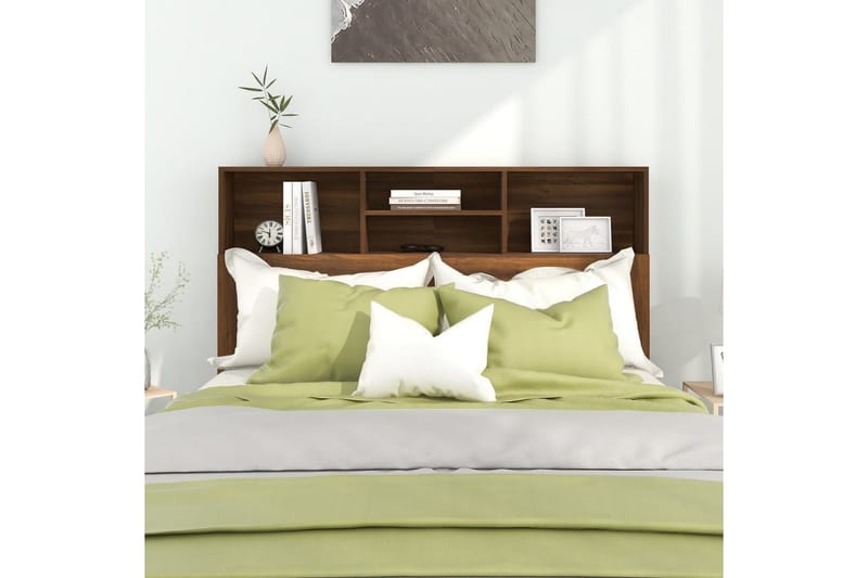 beBasic Sänggavel med förvaring brun ek 140x19x103,5 cm - Brown - Sänggavlar & huvudgavlar
