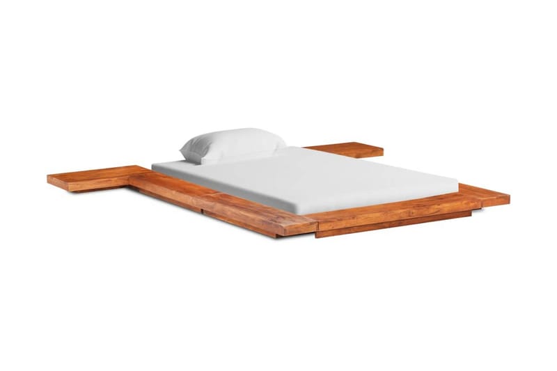 Japansk futonsängram massivt akaciaträ 120x200 cm - Brun - Futon säng - Dagbäddar