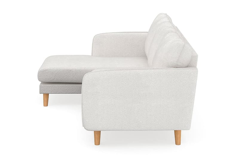 Trend Lyx 3-sits Divansoffa Vänster - Vit|Bouclé - Divansoffor & schäslongsoffa - 4 sits soffa med divan