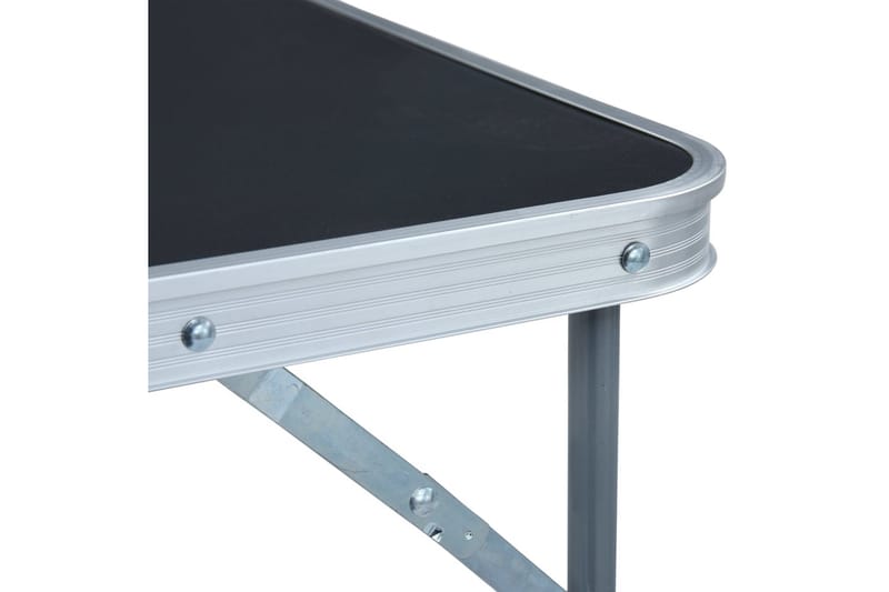 Hopfällbart campingbord med metallram 80x60 cm grå - Grå - Campingmöbler - Campingbord