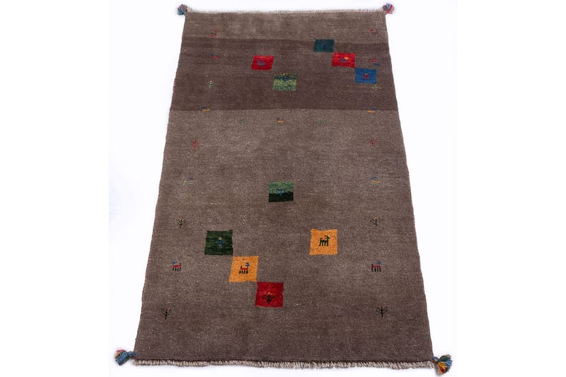 Handknuten Gabbeh Shiraz Ull Grå 105x167cm - Handvävda mattor - Orientaliska mattor - Persisk matta