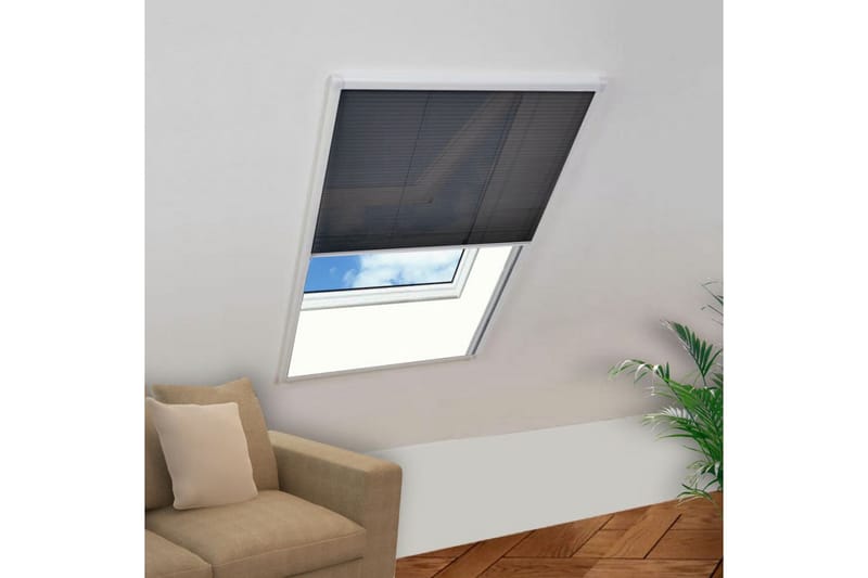 Plisserat insektsnät för fönster 80x100 cm aluminium - Svart - Friluftsutrustning - Myggnät & insektsnät - Myggskydd