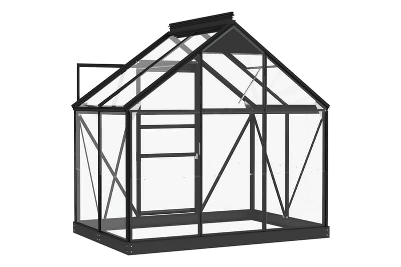 Glasväxthus antracit 155x103x191 cm aluminium - Grå - Växthus - Fristående växthus